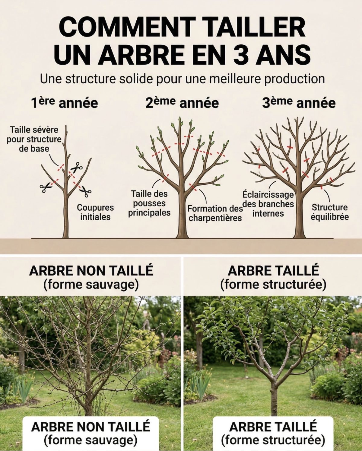 Comment tailler un arbre en trois ans — conseils jardinage