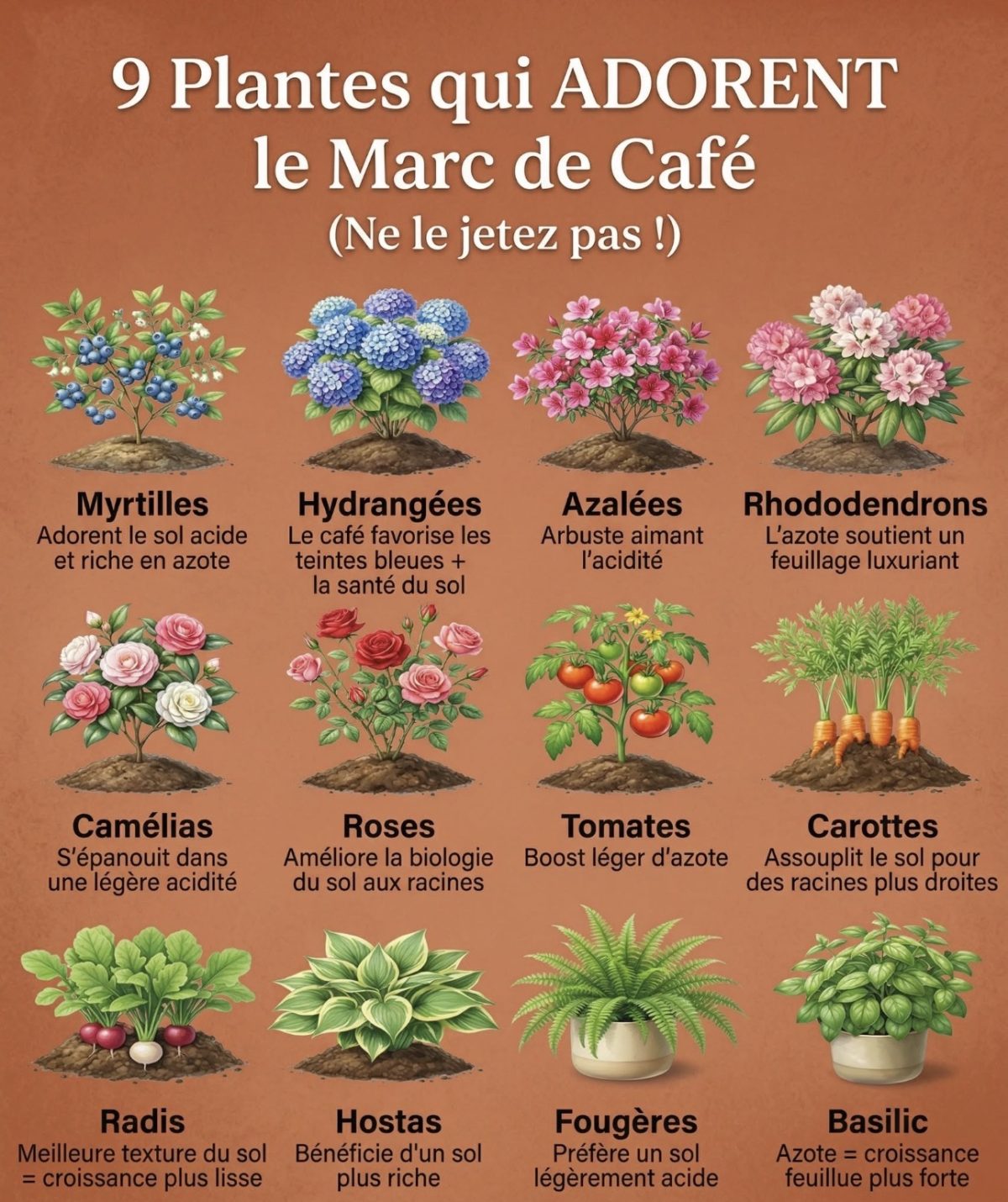 Plantes qui adorent la mare à café — conseils jardinage