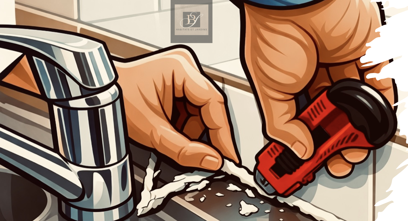 Refaire les joints d'une salle de bain.
